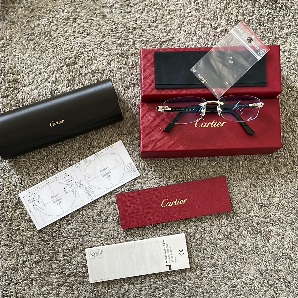 Cartier Rimless Eyeglasses with Case